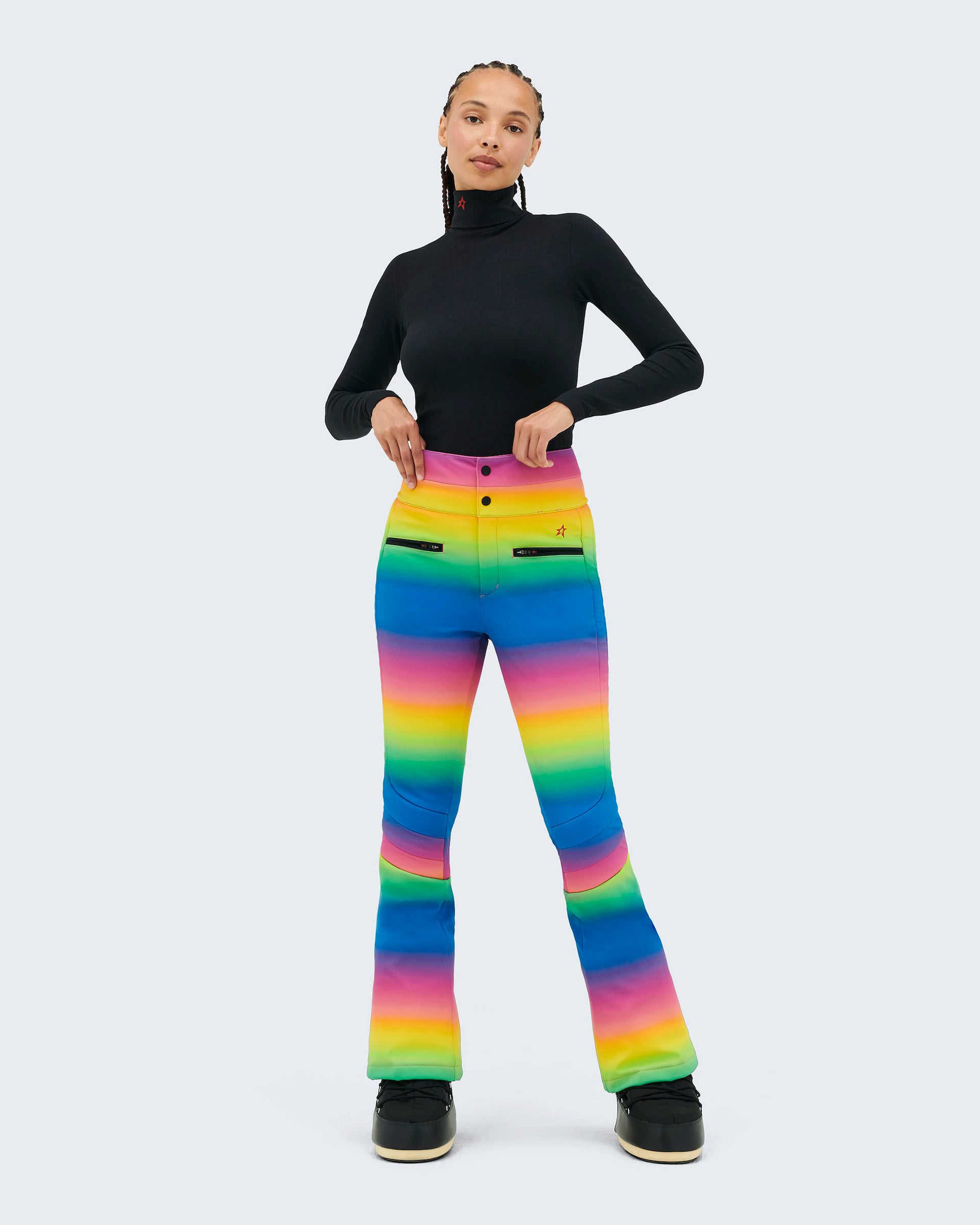 Perfect Moment Aurora Flared Rainbow-hued Ski Pants (Activewear